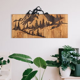 Wallity Nature Accesorio decorativo de pared Negro y Nogal